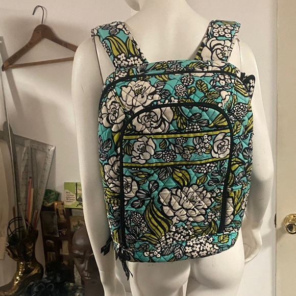 Vera Bradley Handbags - Vera Bradley Floral Backpack with Blue and Green Pattern
